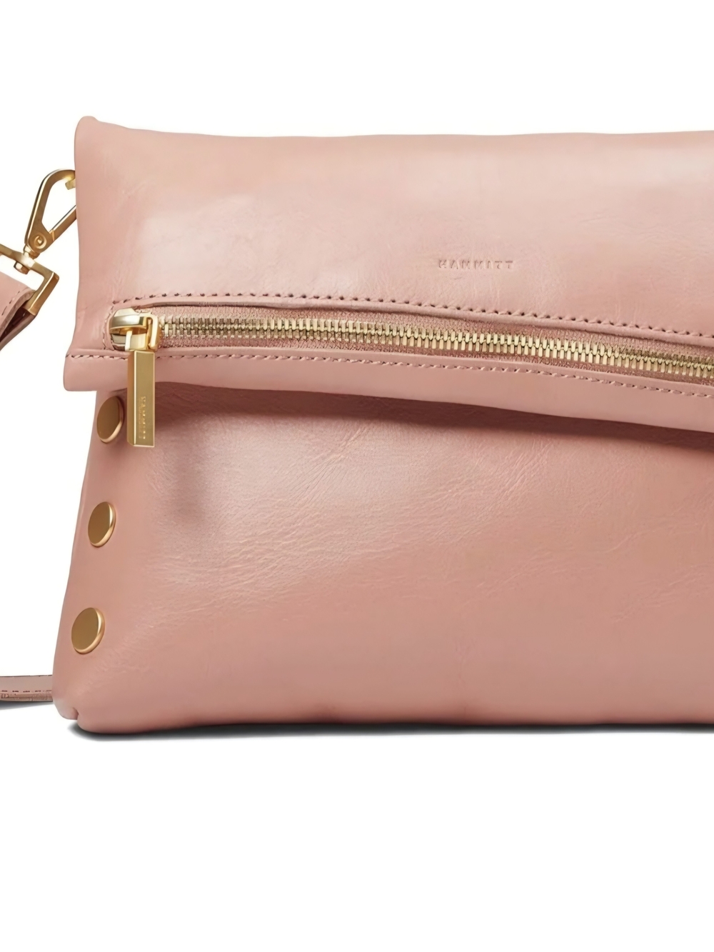 Hammitt Fold-Over Luxe Leather Bag VIP Medium - Pink Sands